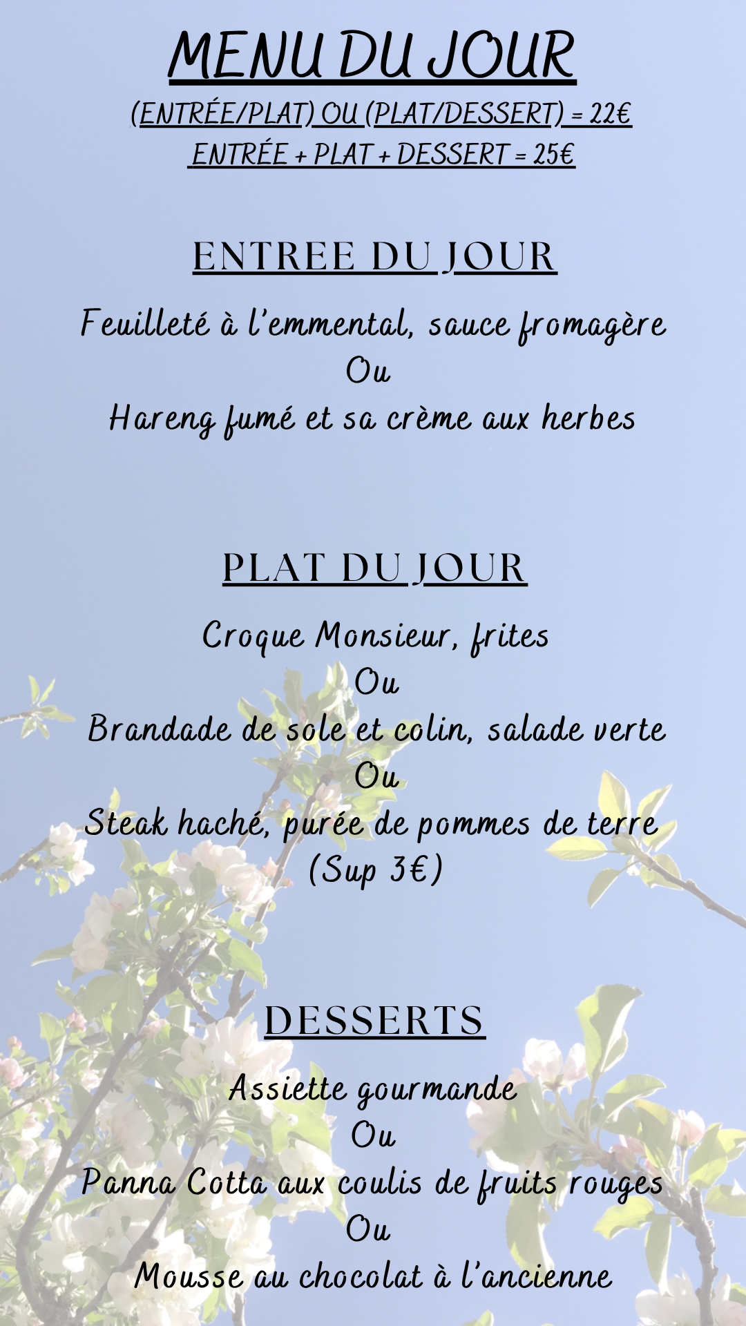 Menu du jour : Vendredi 07 novembre 2025