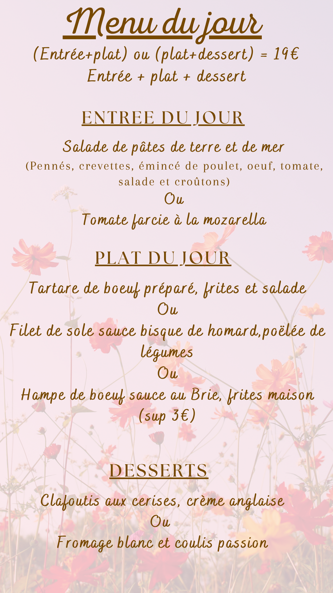 Menu du jour : jeudi 18 juin 2026 - Midi