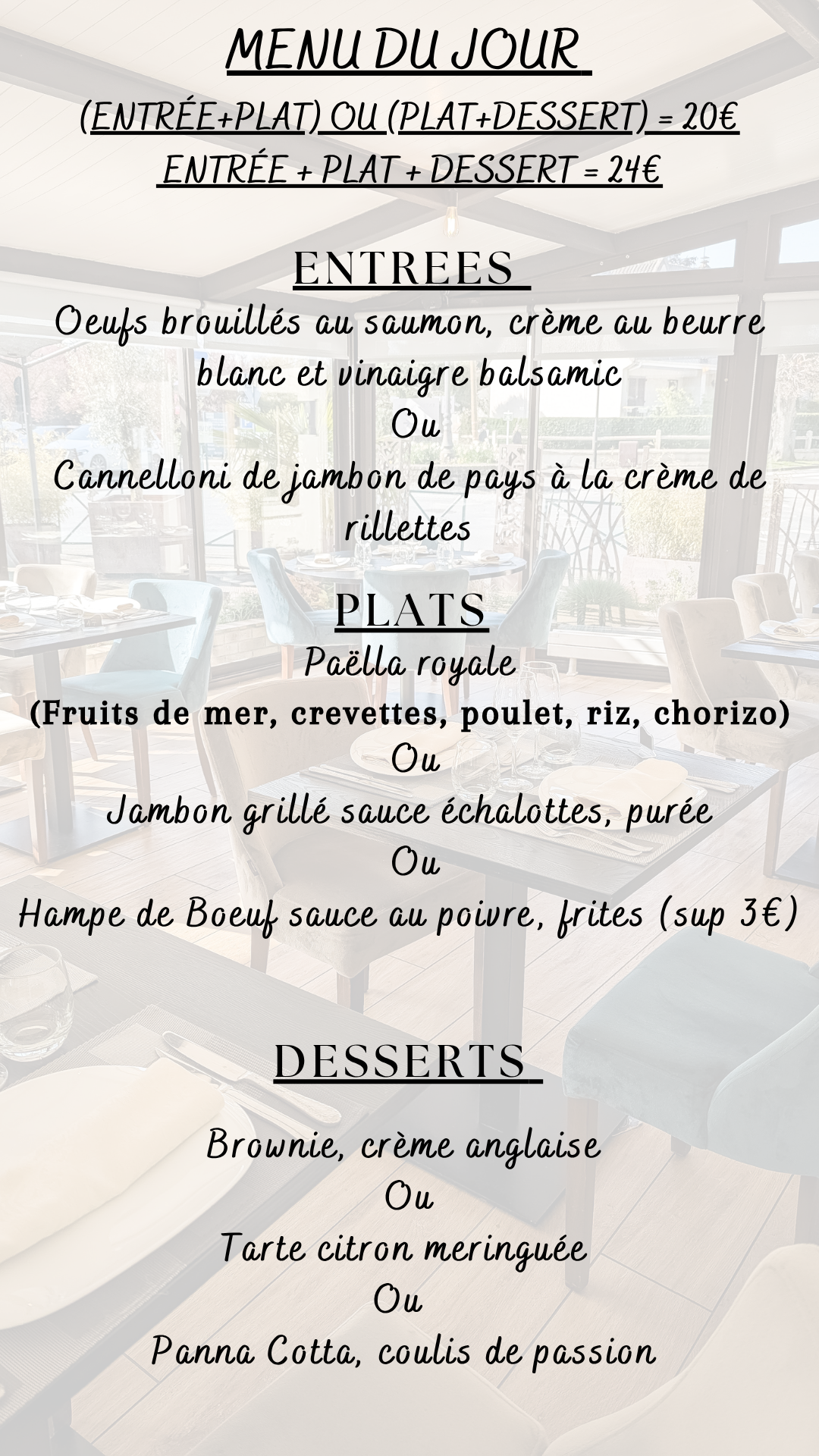 Menu du jour : Mardi 01 octobre 2026 - Midi