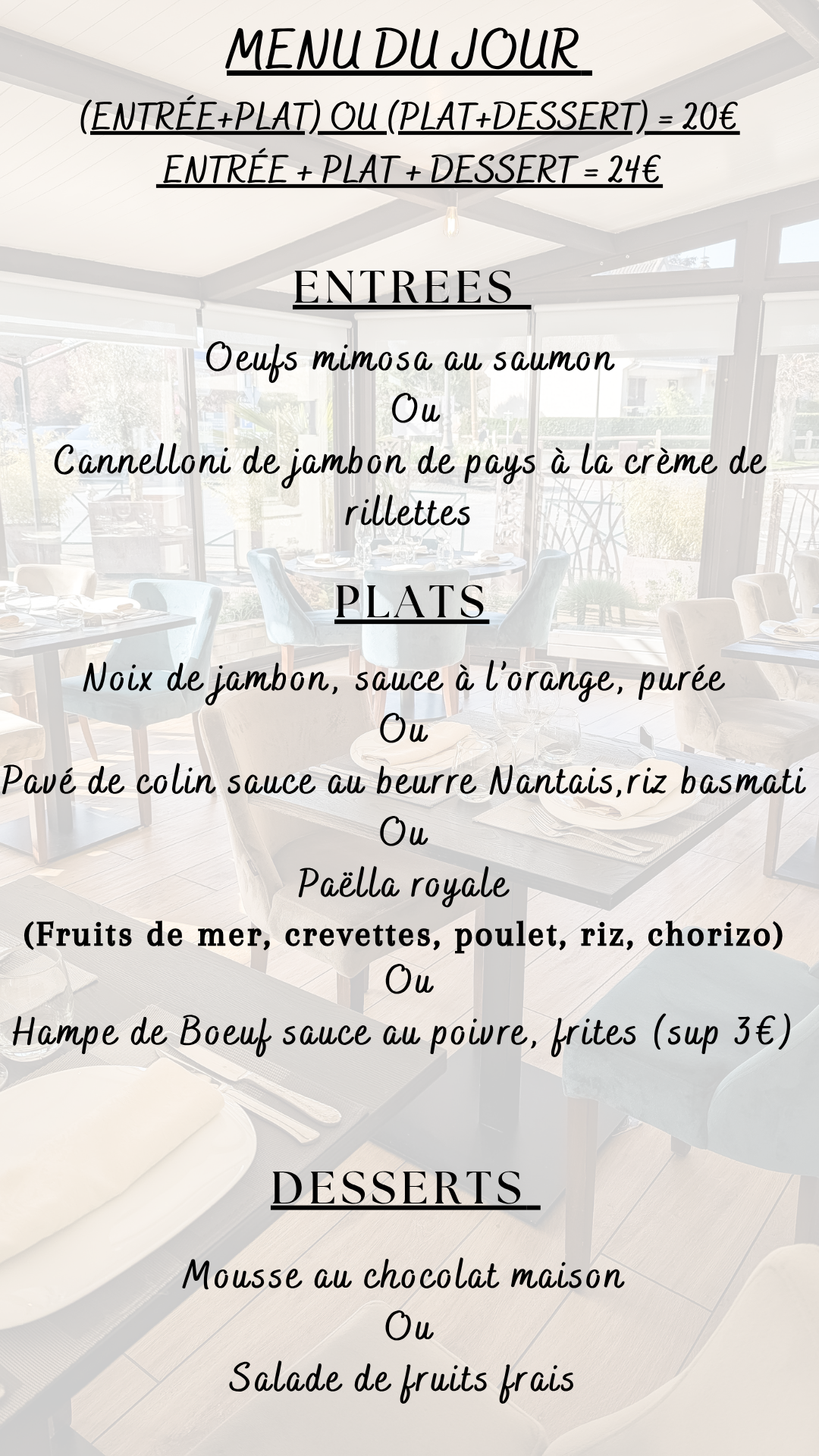 Menu du jour : Mercredi 02 octobre 2026 - Midi