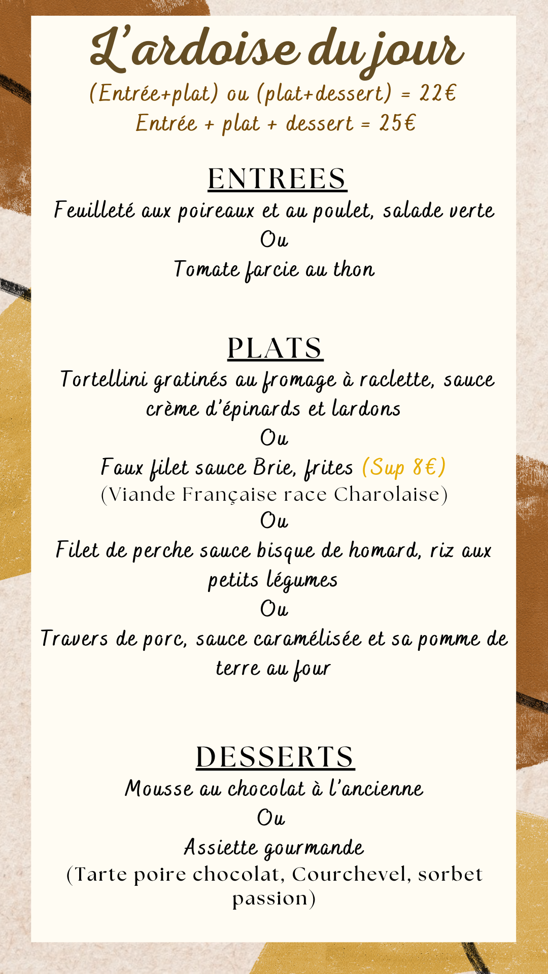 Menu du jour : Jeudi 12 Septembre