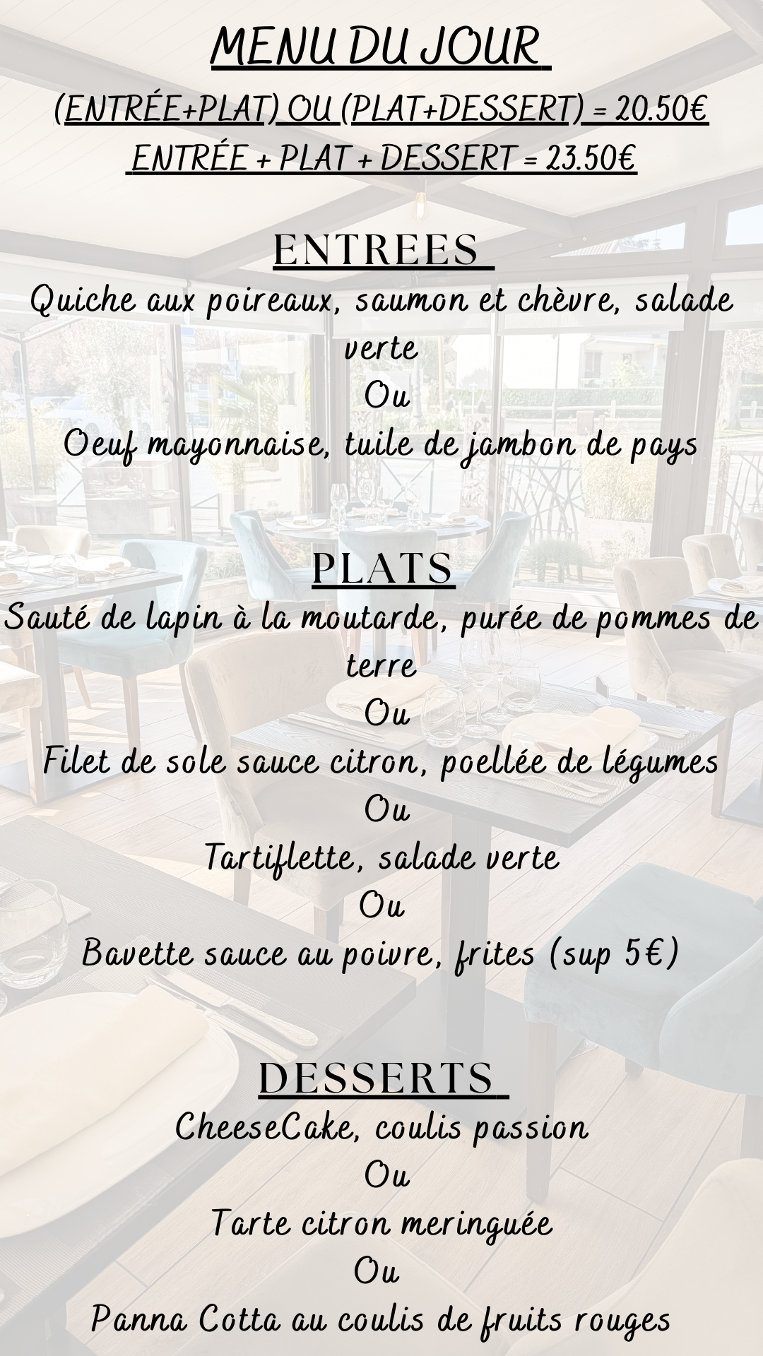Menu du jour