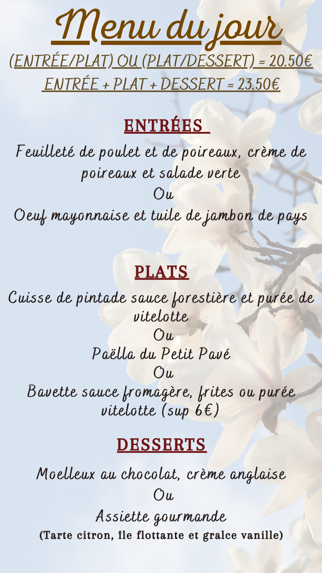 Menu du jour : Mardi 17 mars 2026