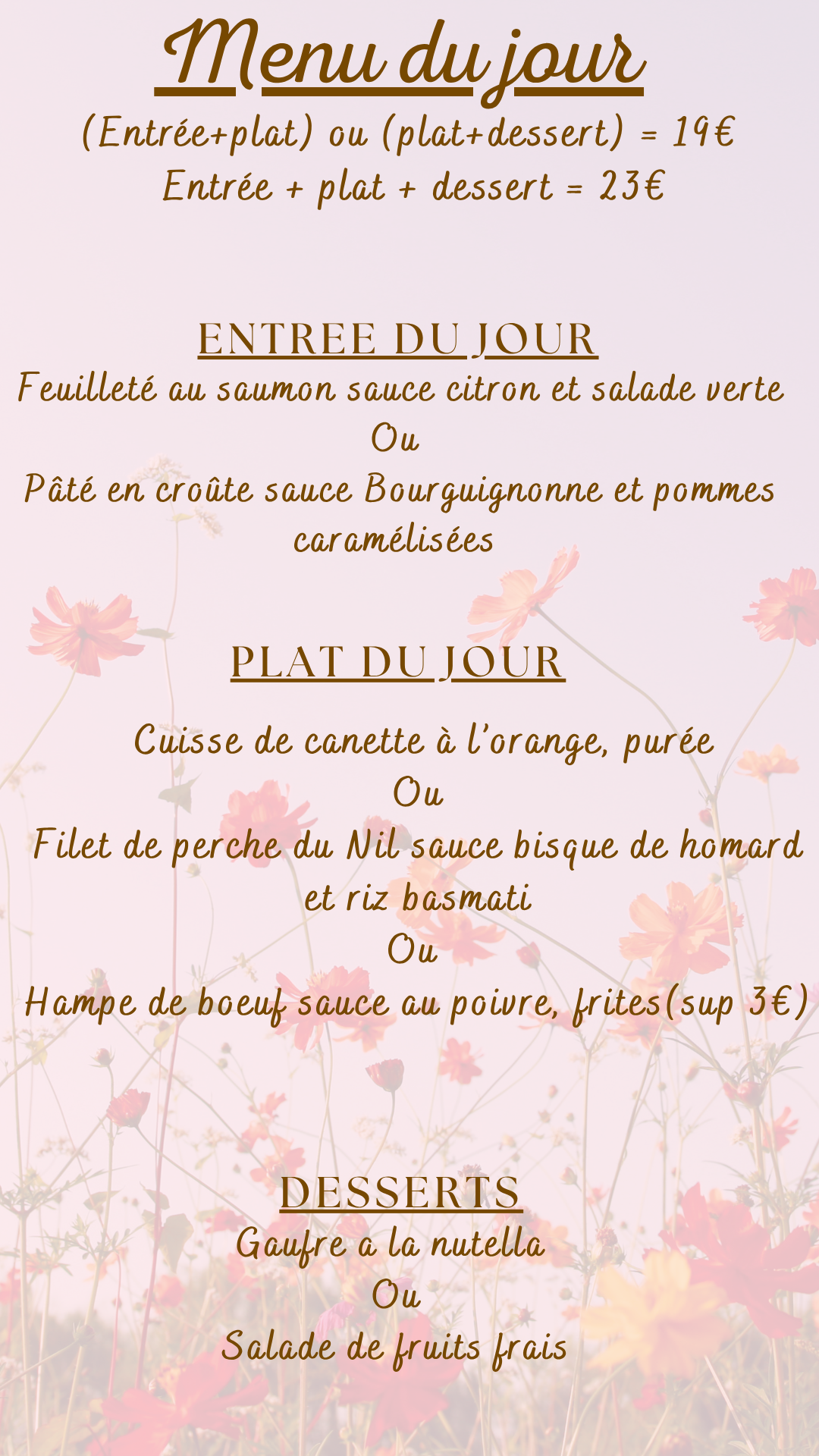 Menu du jour : mardi 02 juin 2026 - Midi