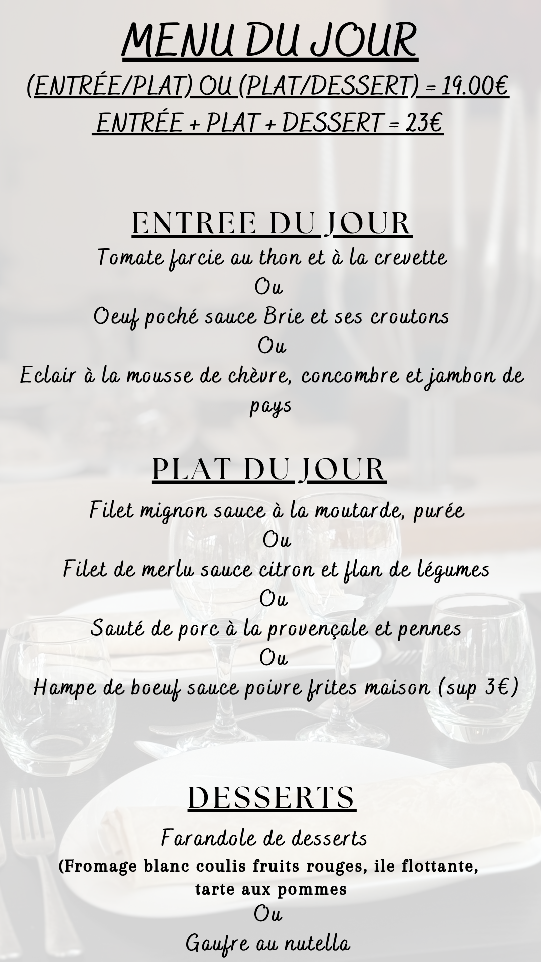 Menu du jour : Jeudi 04 juin 2026 - Midi