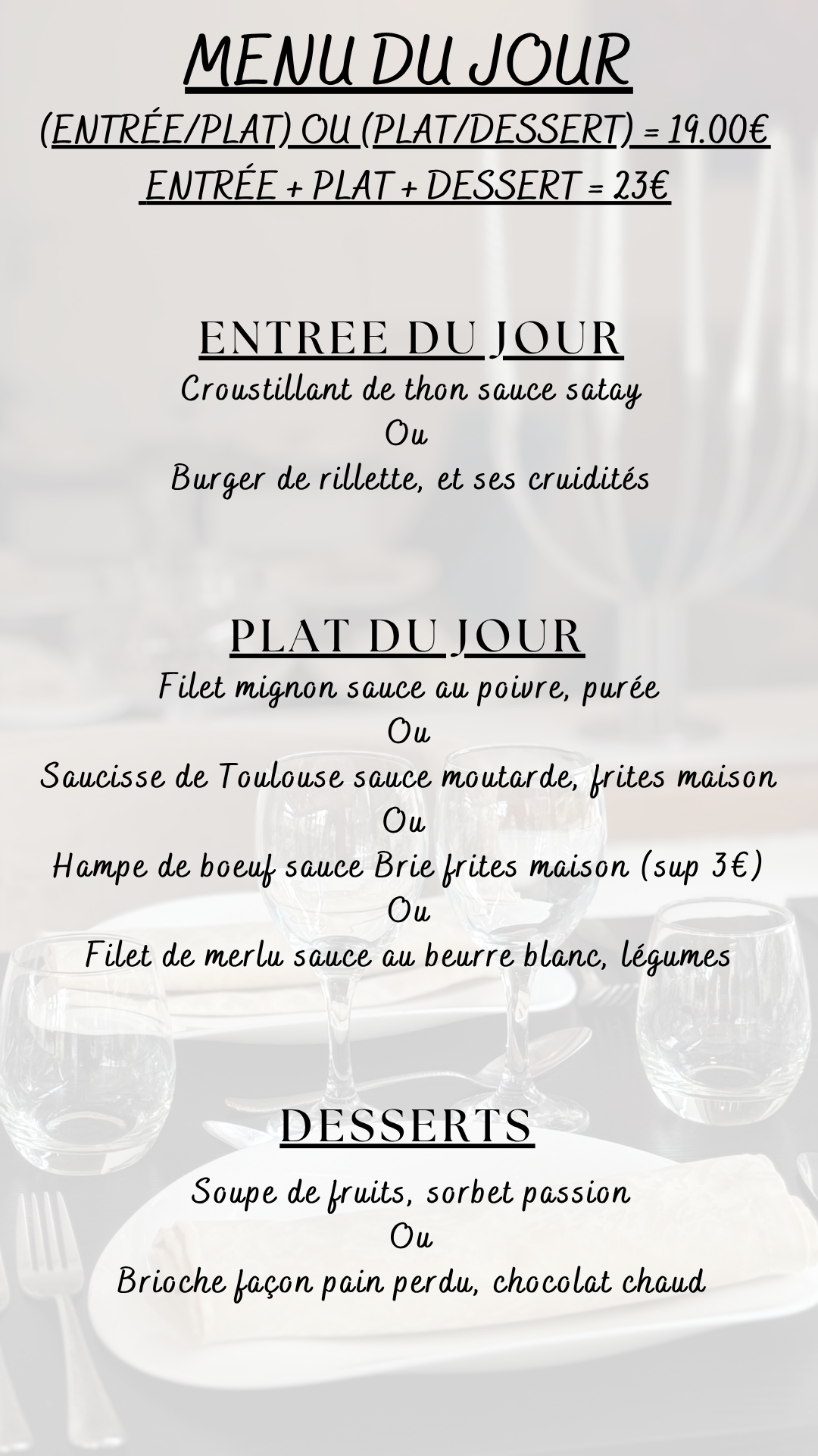 Menu du jour : Lundi 08 juin 2026 - Midi