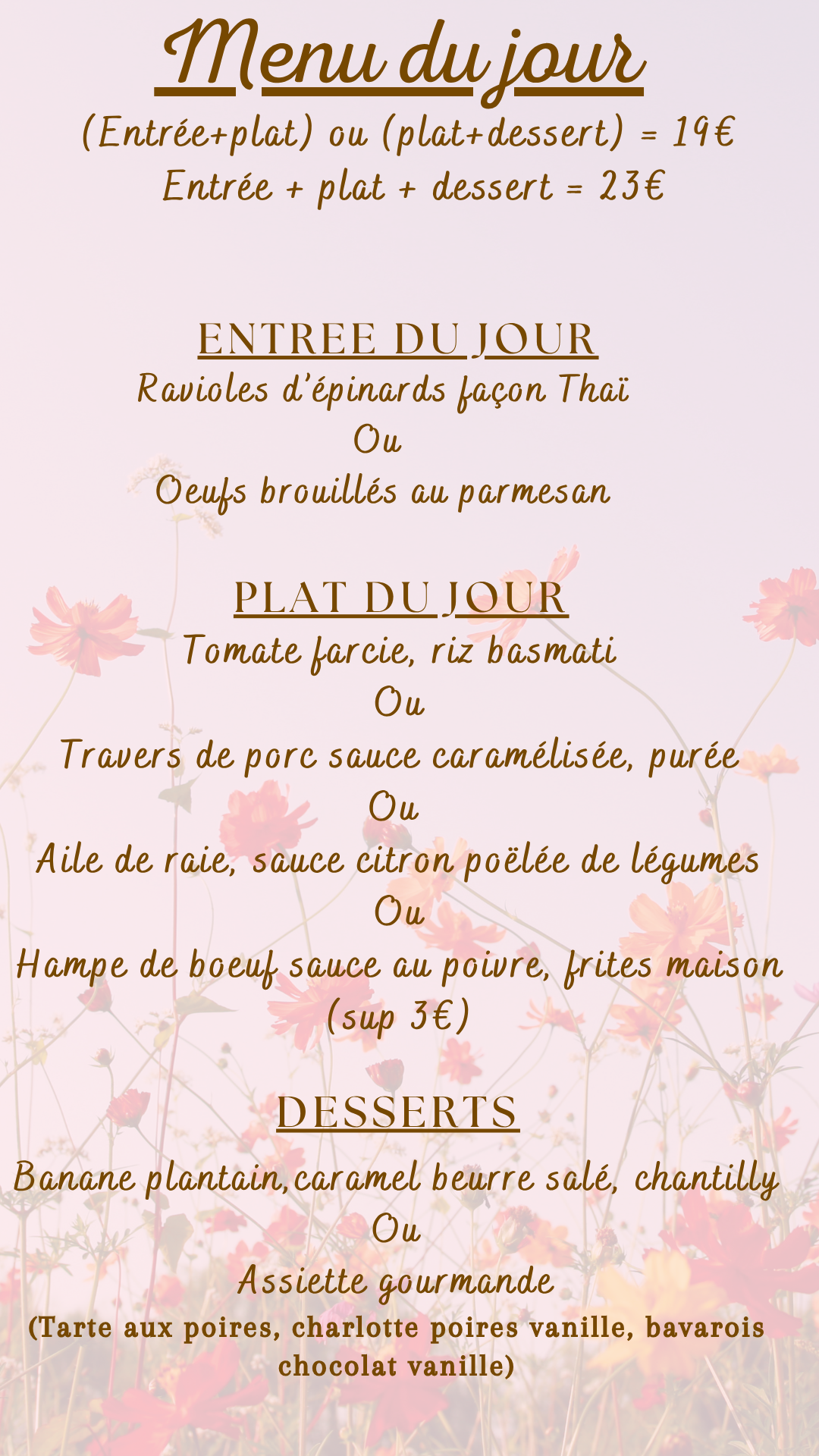 Menu du jour : Jeudi 11 juin 2026 - Midi