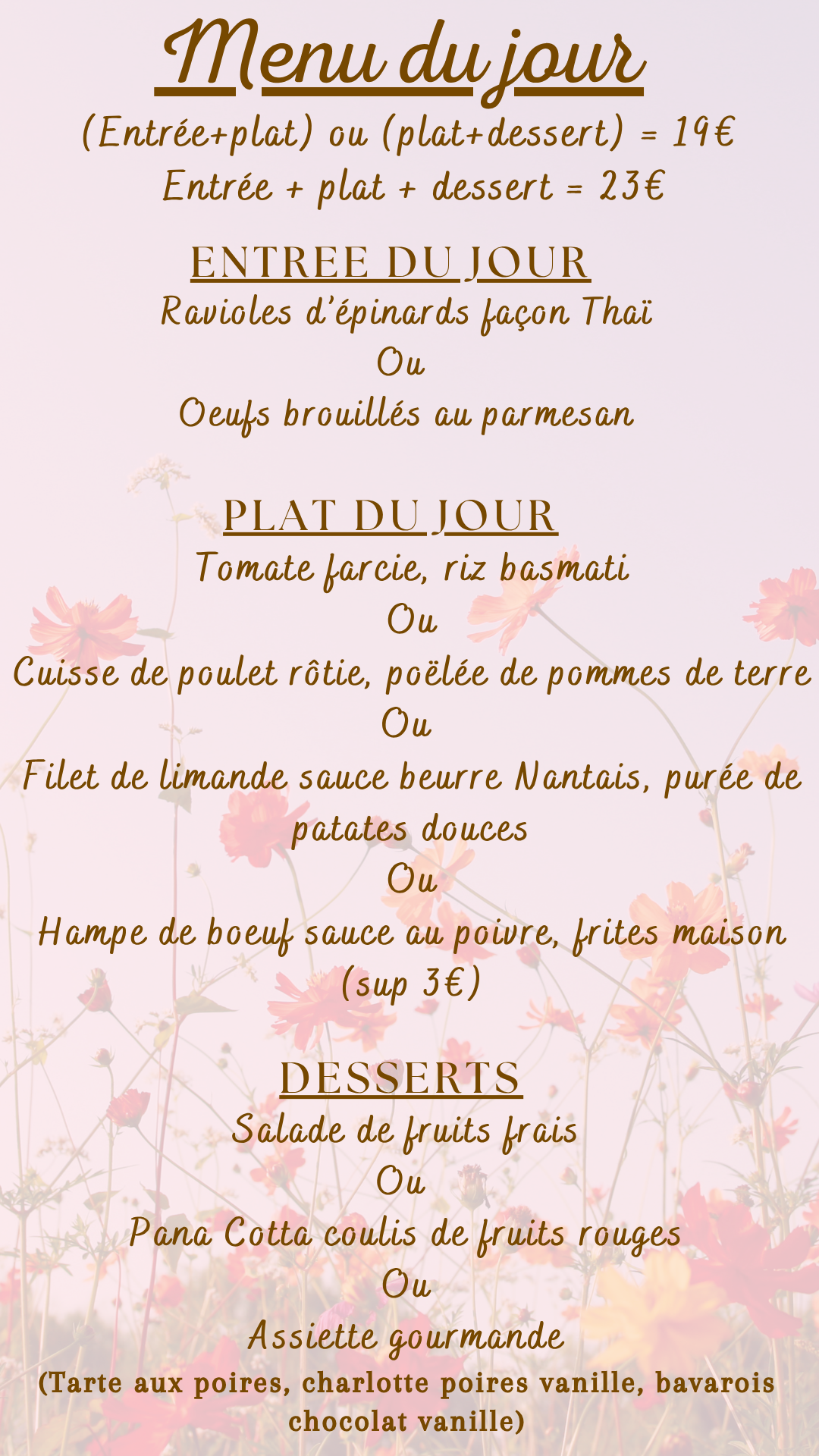 Menu du jour : Vendredi 12 juin 2026 - Midi